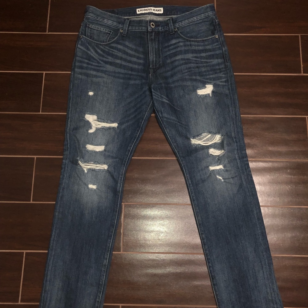Express Men’s Distressed Denim Jeans 34x32